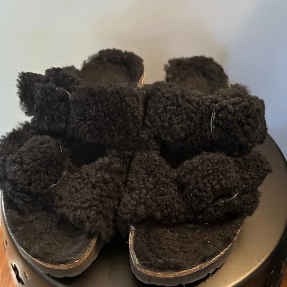 Birkenstock Papillio Arizona Black Teddy Shearling Sandal (Size: 40) - Picture 6 of 6
